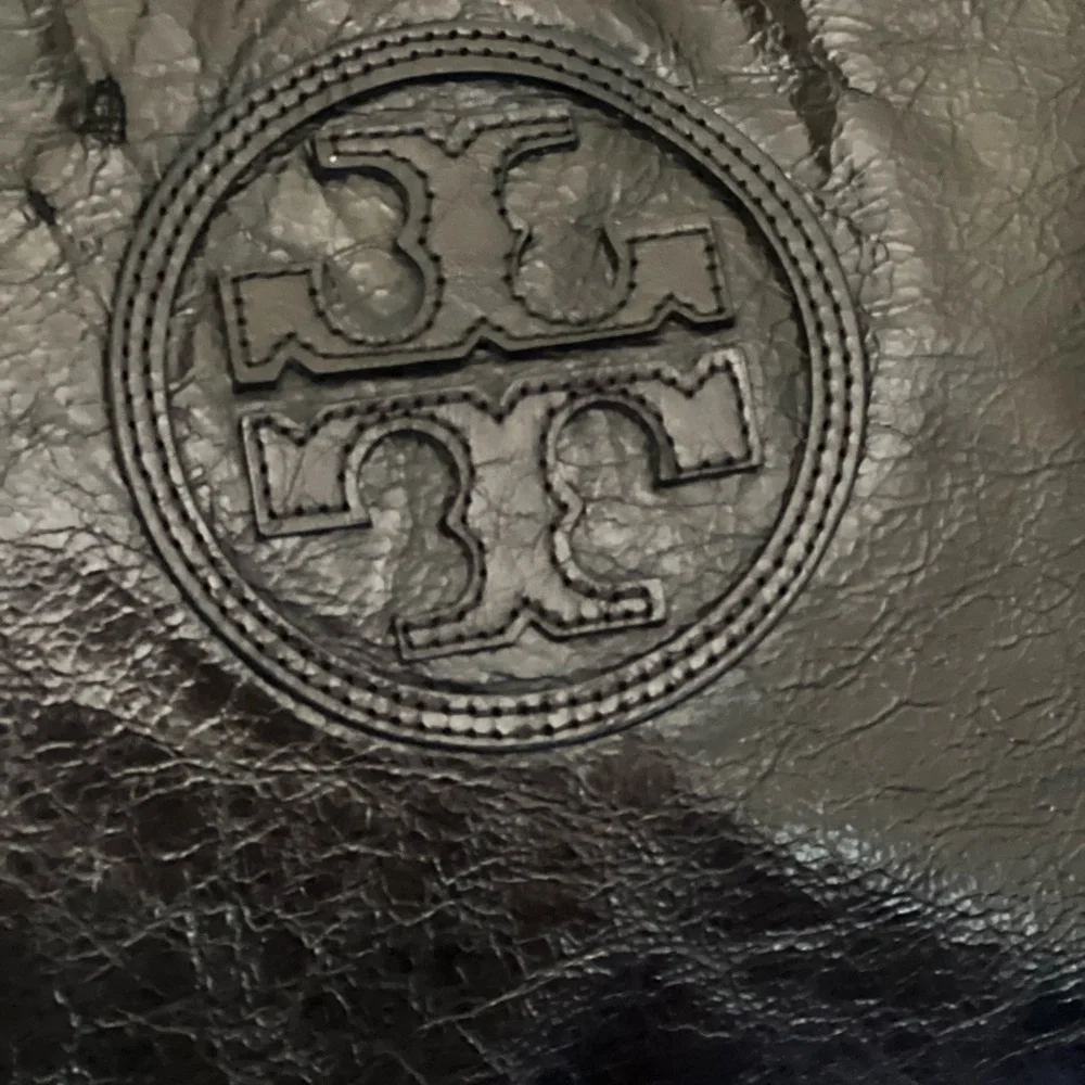 Tory Burch Satchel. Large. Black. Leather18” W by 9.5”H.4” Depth. 8” Bag Handle. - Picture 3 of 15